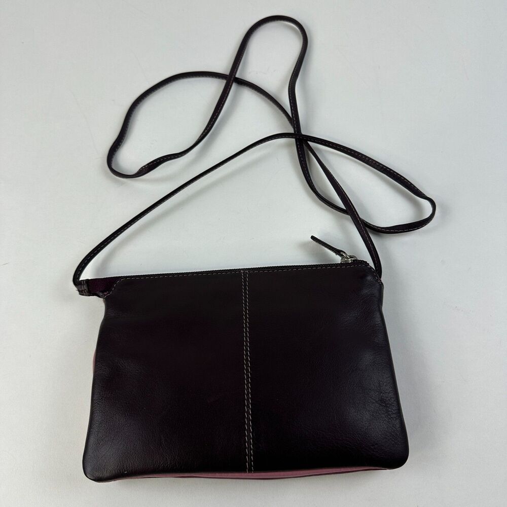 Mywalit Leather Crossbody Small Purse Multi Comp Travel Organizer Purple 8 x 5 - Picture 3 of 13